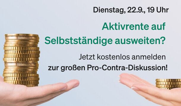 Faire Aktivrente bei der Volksabstimmung von Abstimmung21: Jetzt anmelden zur großen Online-Diskussion am Dienstag (22., 19 Uhr)!