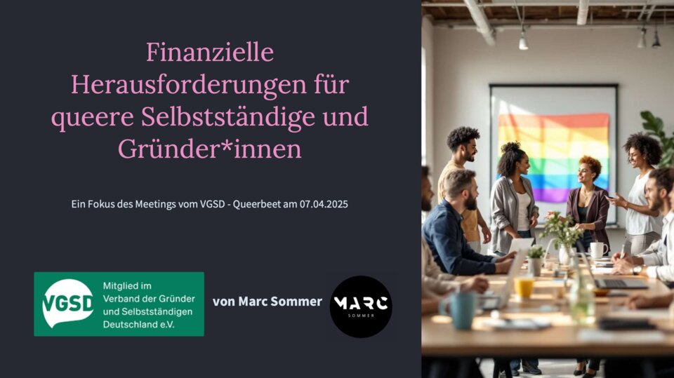 Bei unserem Treffen letzte Woche haben wir uns über finanzielle Herausforderungen für queere Selbstständige und Gründer*innen ausgetauscht.