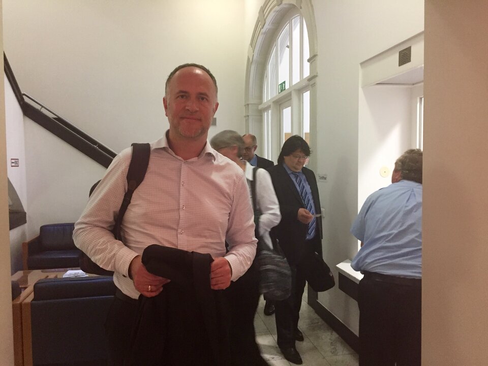 Andreas Lutz bei der Ankunft im Ministerium