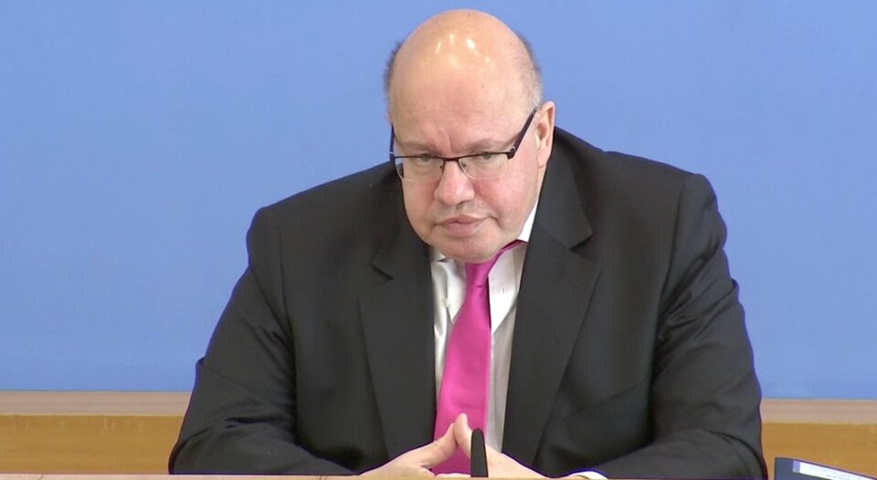 Bundeswirtschaftsminister Altmaier am 23. März bei der Vorstellung der Soforthilfen für Selbstständige