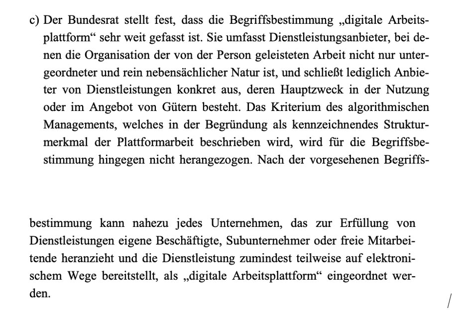 Beschlussempfehlung von Ausschüssen im Bundesrat: Die Plattform-Definition bedarf einer Nachbesserung (Ziff. 6)