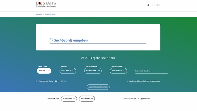 Die neue Suche mit umfangreichen Filtermöglichkeiten