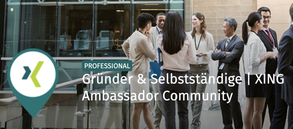 Ausschnitt aus dem Banner der neuen offiziellen XING-Gruppe für Gründer & Selbstständige