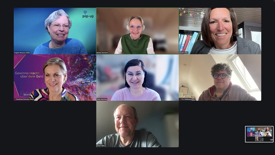 Die Teilnehmer unseres Online-Treffens am Morgen!