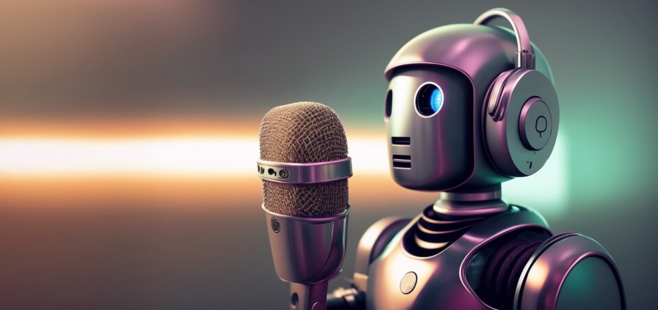 Hier verleiht ein Roboter einer generativen KI wie ChatGPT eine Stimme